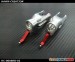 Hawk Creation LOGO 600/SE Metal Main Rotor Grips V2 (Silver, Red Arm)-New